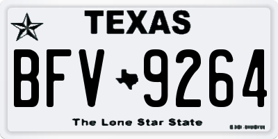 TX license plate BFV9264