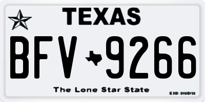 TX license plate BFV9266