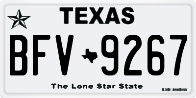 TX license plate BFV9267