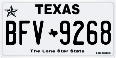 TX license plate BFV9268