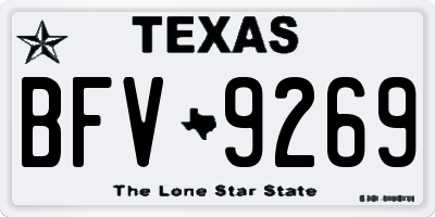 TX license plate BFV9269