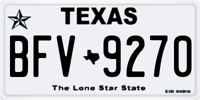 TX license plate BFV9270