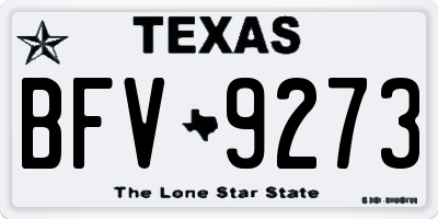 TX license plate BFV9273