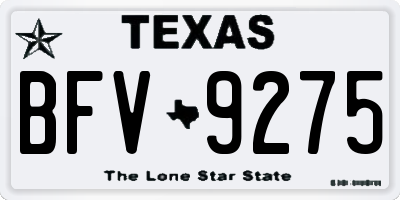 TX license plate BFV9275