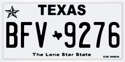 TX license plate BFV9276