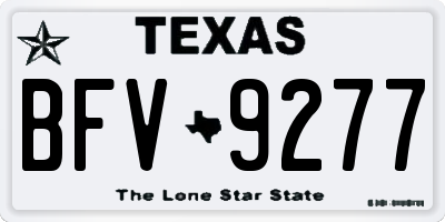 TX license plate BFV9277
