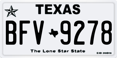TX license plate BFV9278