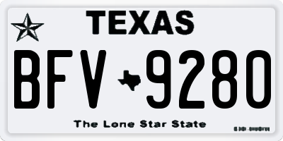TX license plate BFV9280