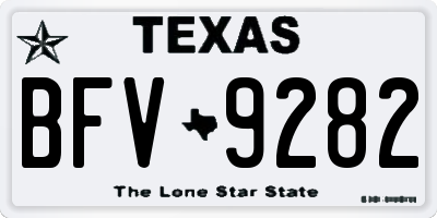 TX license plate BFV9282
