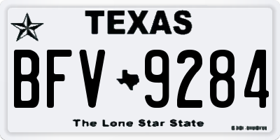 TX license plate BFV9284