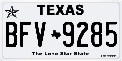 TX license plate BFV9285