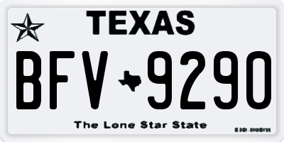 TX license plate BFV9290