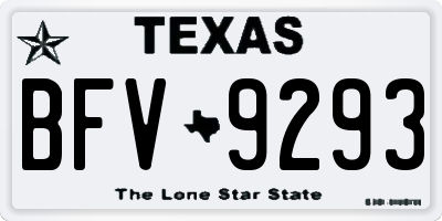 TX license plate BFV9293