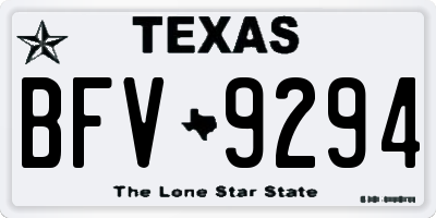 TX license plate BFV9294
