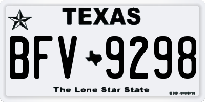 TX license plate BFV9298