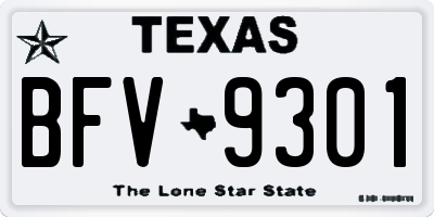 TX license plate BFV9301