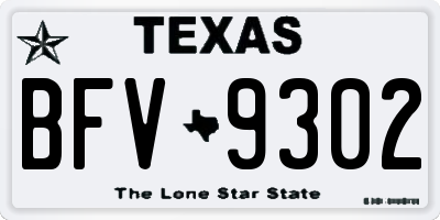 TX license plate BFV9302