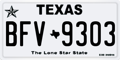 TX license plate BFV9303