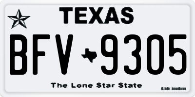 TX license plate BFV9305