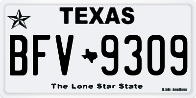 TX license plate BFV9309