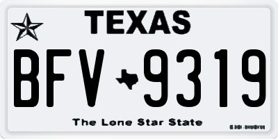 TX license plate BFV9319