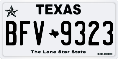 TX license plate BFV9323