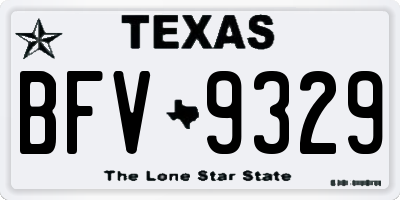 TX license plate BFV9329