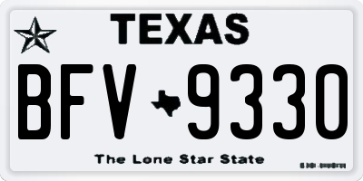 TX license plate BFV9330