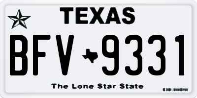 TX license plate BFV9331