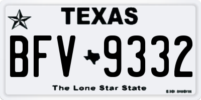 TX license plate BFV9332