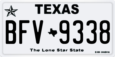 TX license plate BFV9338
