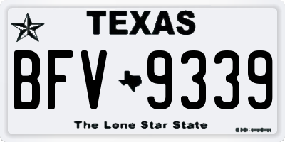 TX license plate BFV9339