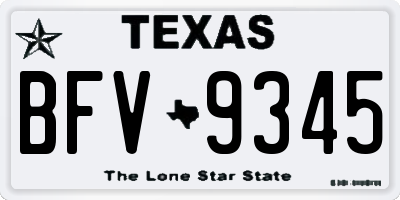 TX license plate BFV9345