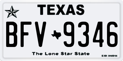 TX license plate BFV9346