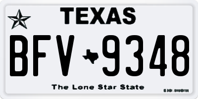 TX license plate BFV9348