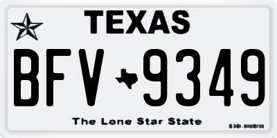 TX license plate BFV9349