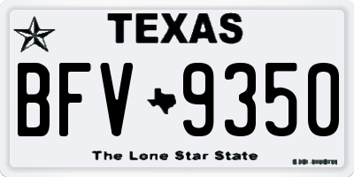 TX license plate BFV9350