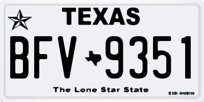 TX license plate BFV9351