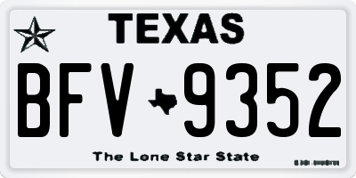 TX license plate BFV9352