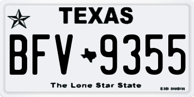 TX license plate BFV9355