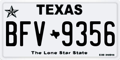 TX license plate BFV9356