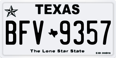 TX license plate BFV9357