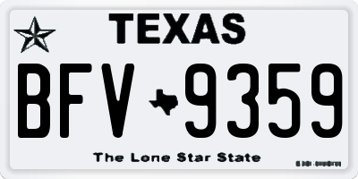 TX license plate BFV9359