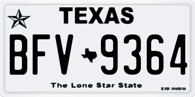 TX license plate BFV9364