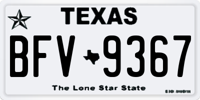 TX license plate BFV9367