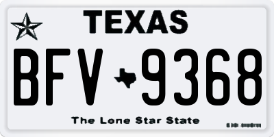 TX license plate BFV9368