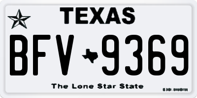TX license plate BFV9369