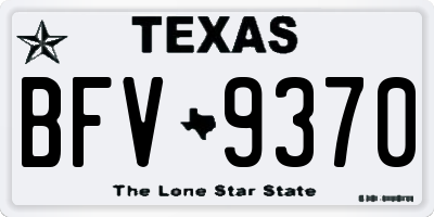 TX license plate BFV9370