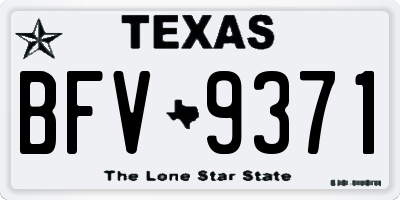 TX license plate BFV9371