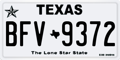 TX license plate BFV9372